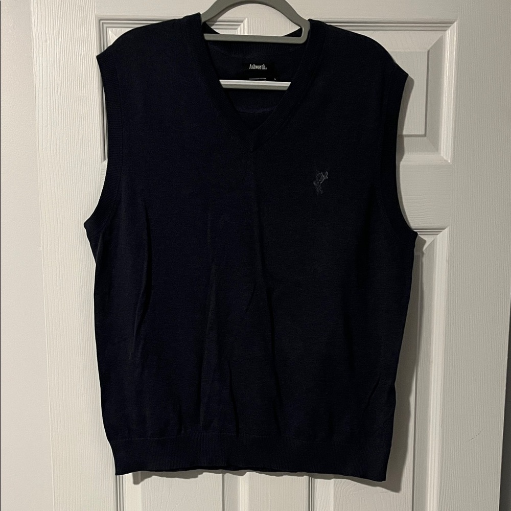 Ashworth Men's Navy V-Neck Sweater Vest
